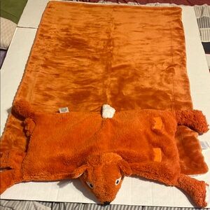 Cozy Orange Fox Kids Play Mat